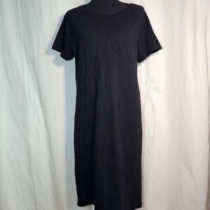 Caslon Black Cotton Pullover Sweatshirt T-Shirt Dress sz M
